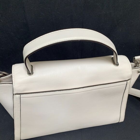 MICHAEL KORS Large Optic White Polished Leather Top Handle WHITNEY Satchel XB - Picture 6 of 16